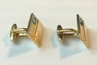 Art Deco Modern  Gold Tone  Blue Stones Cufflinks Unisex 15mm X 25mm