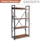 4 -tier Industrial Bookshelf Open Storage Bookcase Display Shelf For Office Home