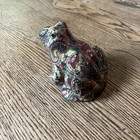 Unique Paisley  Rose And Fern Design Resin Coated  Frog Figurine