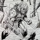 Wolverine Original Comic Art Weapon X Sketch Signed Dan Borgonos B w Pin-up