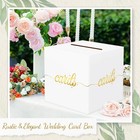White Wedding Card Box With Gold Foil Design Gift Card Box For Party Card Box   