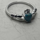 New Sterling Silver Turquoise Claddagh Ring Size 7 8 9  --925