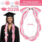 50   2026 Graduation Lei Double Braided Strands Graduation Ribbon Leis With 4 Sa