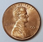 1992 P    Lincoln Cent Error Coin Struck Through Grease Error 1 Cent   Unc