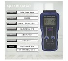 Solar Power Meter Light Meter Solar Radiation Tester Optical Solar Research Glas