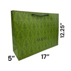 Classic Green Gucci Printed Med Shopping Gift Bag  17    X 12 25    X 5    Photoshoot