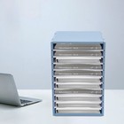 Vertical Desktop Sorter  11 Compartment  Blue  Letter-size Shelves  Durable