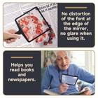 Useamie Full Page Magnifying Glass For Reading  3x Large Square Black 