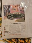 1939 Ford De Luxe V8 Fordor Sedan Vintage Magazine Print Ad Green Car Art Deco