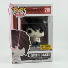 L With Cake 219 Funko Pop     Death Note     Ht Exclusive     Good Box   Protector