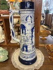 Vintage Decorative Stein Ceramic German Beer Salt Glazed Stein 16 5    Tall