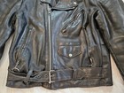 Vintage Sears The Leather Shop Men s 38 Full Zip Leather Jacket Black Made Usa