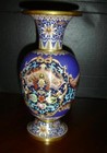 Superb Antique Chinese Republic Period Cloisonne Enamel Vase Great Design Colors