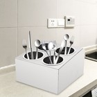 4 Hole Stainless Steel Spoon Container Flatware Holder Storage Box Kitchen Usa