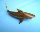 Beautiful Hand Carved Wooden Shark Figurine - 6 1 2 In Length