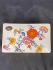 Vintage Brass 3 Tier Vanity Jewelry Box  Toppen In French Porcelain Floral