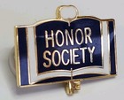 Honor Society Recognition Award Lapel Pin Key Blue White   Gold Colors