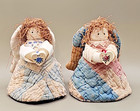 Vtg Handmade Quilted Doll Angel Primitive Rustic Folk Art Christmas All Year Lot