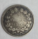1831 France 5 Francs Large Silver Crown Coin Circulated Louis Philippe