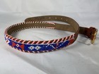 Seed Beaded Belt Leather Native American Thunderbird Size 26  -read