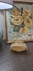 Murano 1970 s Iridescent Champagne Art Glass Basket Centerpiece 4 