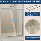 Brushed Nickel 54 x72 sliding Shower Door 1 4 tempered Glass Door For Bathroom