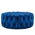 Modway Amour Button Tufted Round Velvet Ottoman In Navy Eei-5469-nav