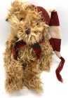 Russ Berrie Chestnut Christmas Shaggy Golden Brown Bear  4734 Stocking Hat Plush