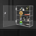 Clear Acrylic Display Case Countertop Box Shelves Showcase With Lock Dustproof