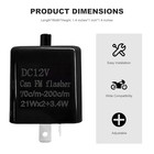 2 Pcs 12v Led Flasher Relay  Adjustable 2-pin Turn Signal   Hazard Black