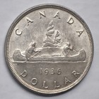 1936 Canada  1 Silver Dollar