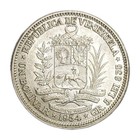 1954 Venezuela One 1 Bolivar Vintage Unc Silver Coin Simon Bolivar Y-37