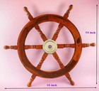 Nautical Wooden Boat Ship Steering Wheel For Home Decoration 18 Inch Solid Wheel