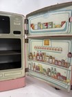 Vintage 1950 s Wolverine Toy Tin Refrigerator And Cupboard Set Pink  Rare