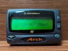 Vintage Motorola Arch Flex Black Handheld Pager Beeper With Belt Case