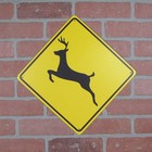 Warning Deer Crossing Xing Road Street Caution Sign Rustic Man Cave Wall Decor