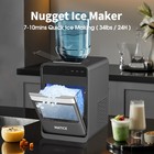 34lbs 24h Countertop Nugget Ice Maker With 2 Water Refill Options  Self-clean