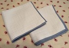 Pair Urban Habitat Euro Shams White Quilted 100  Cotton Blue Binding 26   x26   