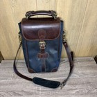 Mulholland Brothers Hand Made In America Usa Leather Bag 2 Bottle Wine Tote