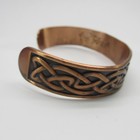 Vintage Copper Bracelet Open Cuff Embossed