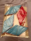 Vtg Ready Cut Lone Star Quilt Kit Pink Red Rainbow Pieces Aunt Martha   s Fabric