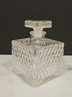 Vtg Fancy Diamond Pattern Liquor Decanter 1950s Japan Beveled Hollywood Regency 
