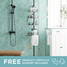 Tension Pole Shower Caddy  4 Basket Shelves With Built-in Towel Bar  60 To 97 In
