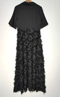 Vicky And Lucas Black Maxi Dress L Nwt Feather Skirt Cocktail Evening Chic Party
