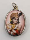 Krishna With Flute Hindu God Of Love Compassion Om Amulet Pendant Charm Talisman