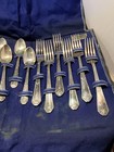 Vintage 1933 Wm Rogers Mfg Is Silverplate Fidelis Flatware Set 26 Pcs W  Case