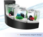 Betta Falls 3 Section Aquarium Fish Tank W  Quietflow Power Filtration Black New