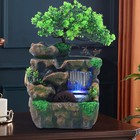 Waterfall Rockery Water Fountain Indoor Relaxation Tabletop Resin Ornament Led