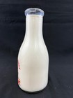 Hickory Hills Dairy Milk Bottle Tall Dark Orange Round Quart Cow Vintage
