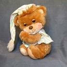 Vintage Fisher Price Teddy Beddy Bear Plush Striped Pajamas Sleepy Eyes 80s Baby